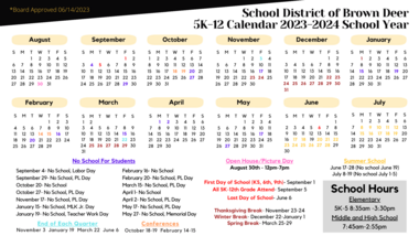 5K-12 2023-2024 School Year Calendar