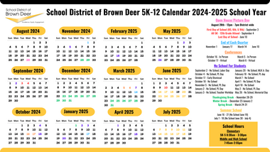 5K-12 2024-2025 School Year Calendar